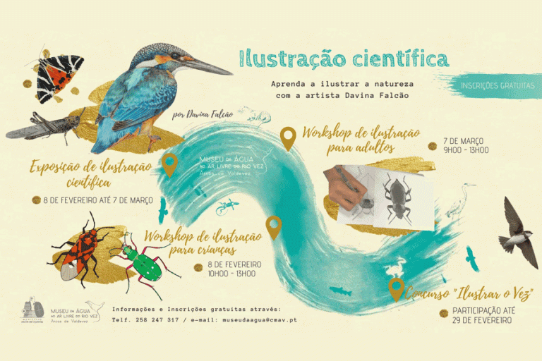 Museu da Água ao Ar livre do Rio Vez, promove mês dedicado à Ilustração da Natureza