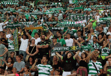 Adeptos Sportinguistas no Estádio de Alvalade no jogo Sporting vs Vitória de Setubal