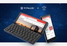 navegador Vivaldi no Astro Slide 5G