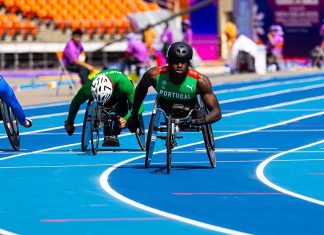 Bronze mundial para Mamudo Baldé nos 100 metros T54 Mamudo Baldé medalha