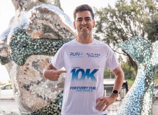 Pedro Fernandes na linha de partida da corrida RUN4CHILDREN Pedro Fernandes corrida