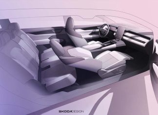 Elétrico de sete lugares: Škoda Peaq revela interior inspirado num lounge tecnológico Elétrico de sete lugares