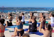 Yoga em Lisboa: uma aula gratuita com vista panorâmica a 174 metros de altura Yoga em Lisboa