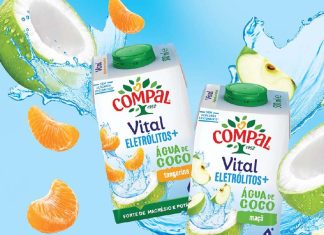 Novo Compal Vital Eletrólitos+: fruta, água de coco e minerais numa nova bebida refrescante novo Compal Vital Eletrólitos+ nos sabores Maçã Verde e Tangerina