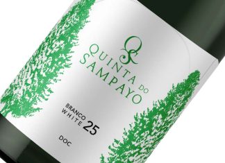 Vinho branco do Tejo traduz nova visão da Quinta do Sampayo Garrafa do vinho branco do Tejo Branco 2025 DOC da Quinta do Sampayo, produzido com as castas Fernão Pires e Arinto