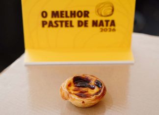 Melhor pastel de nata de Lisboa já tem vencedor em 2026 Pastel distinguido no concurso Melhor Pastel de Nata 2026, com identificação do evento em segundo plano