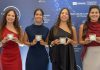 Mulheres na ciência distinguidas pela L’Oréal e FCT por projetos de saúde e sustentabilidade Quatro mulheres na ciência exibem as medalhas atribuídas pela L’Oréal Portugal e pela FCT