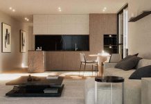 Vista da Bica leva nova habitação a uma zona de Odivelas em transformação Vista da Bica em Odivelas, imagem de projeto do interior de um apartamento com sala e cozinha em espaço integrado