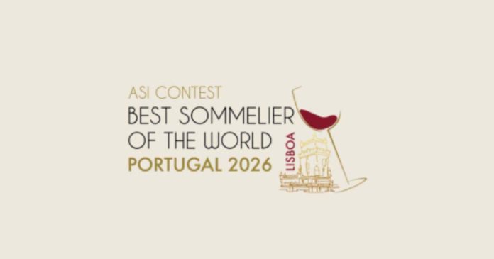 Identidade gráfica do concurso que reúne os melhores sommeliers do mundo em Lisboa, no ASI Contest Best Sommelier of the World Portugal 2026